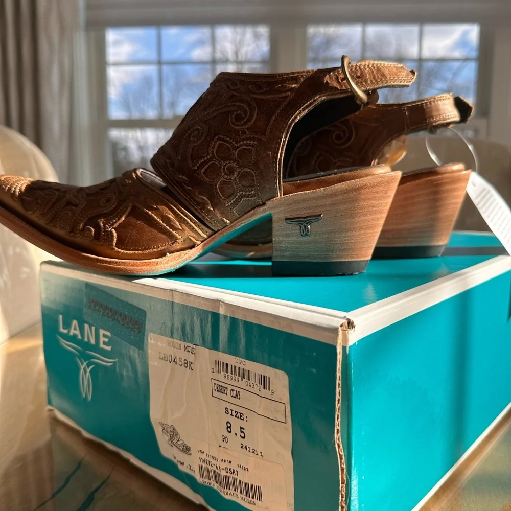 Lane Women's Tan Embroidered Mules - Picture 4 of 11
